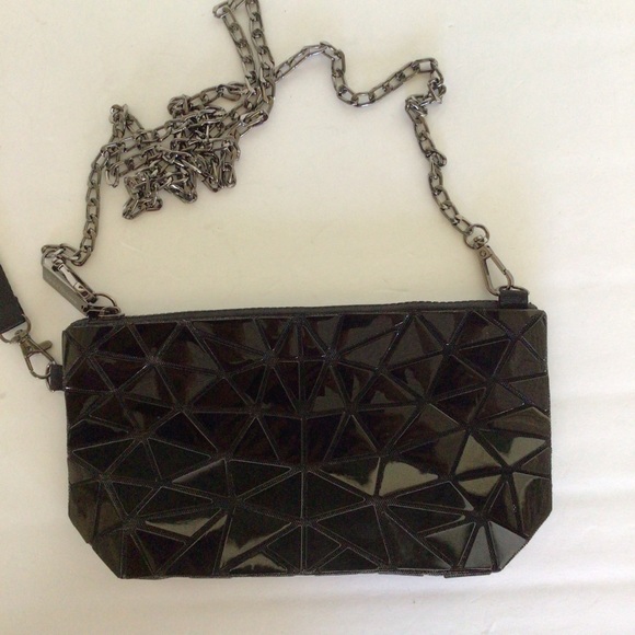 EMILIO PEPE BLACK ORIGAMI CHAIN BAG CLUTCH - Picture 10 of 13